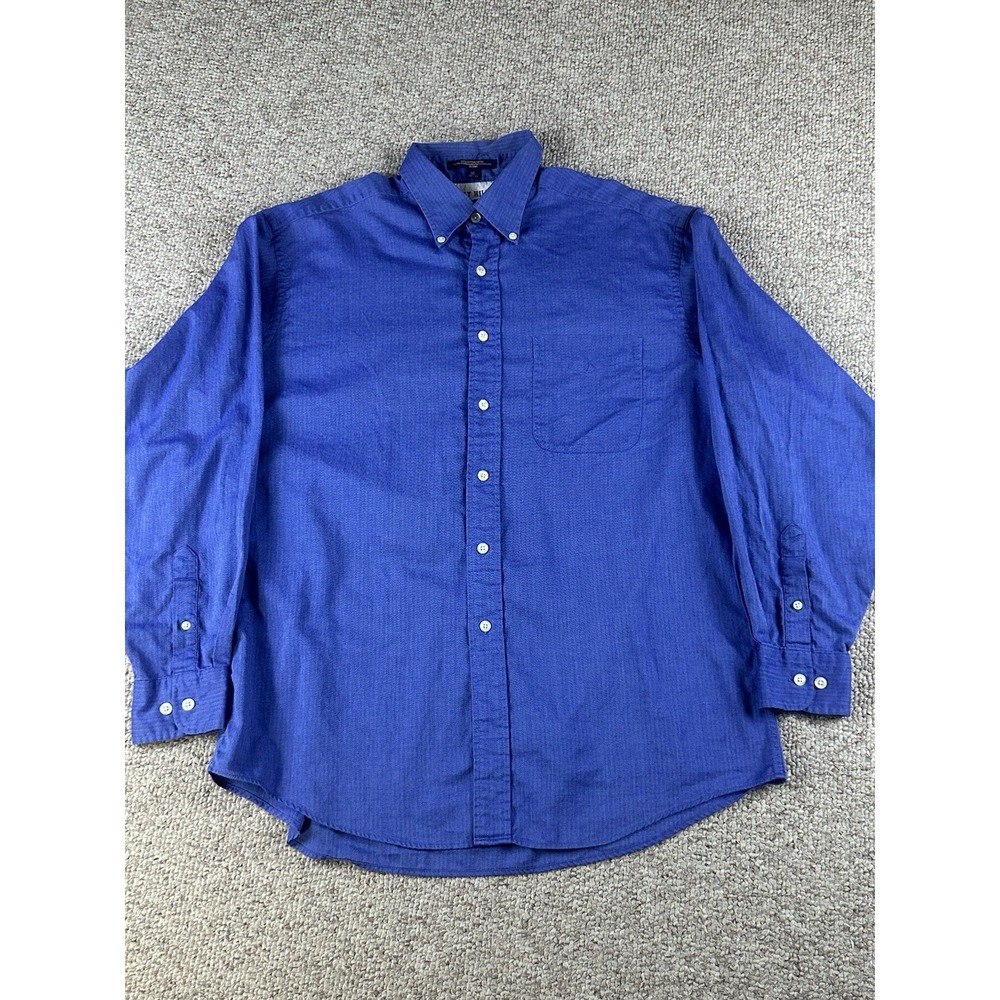 Vintage Tommy Hilfiger Men's Dress Shirt Size 16 34-35 Blue Preppy Business